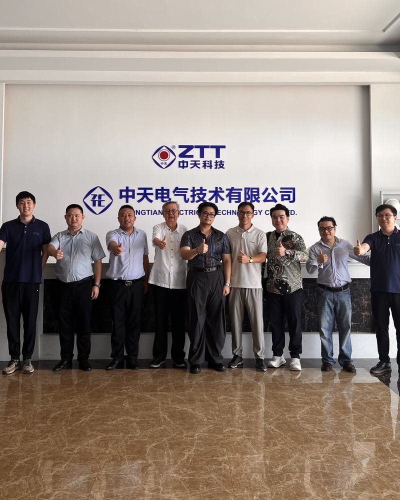 Adha Gozali with the ZTT team at the company's facilities in China.
